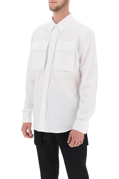 Shop Alexander Mcqueen Regular Shirt In Poplin In White