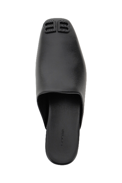 Shop Balenciaga Bb Cosy Leather  Mules In Black