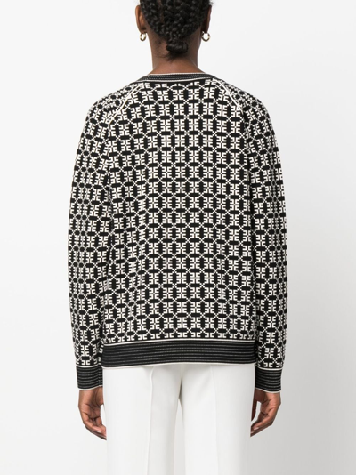Shop Elisabetta Franchi Logo-print Crew-neck Sweatshirt In 685