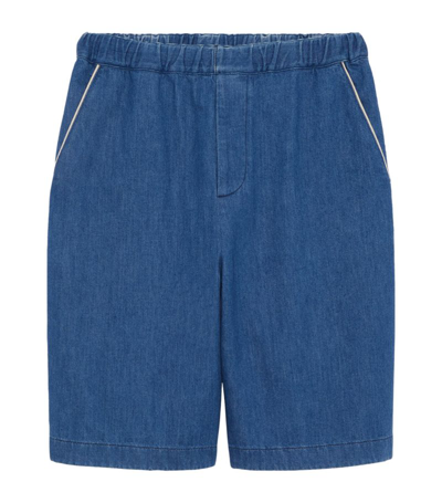 Shop Gucci Denim Shorts In Blue