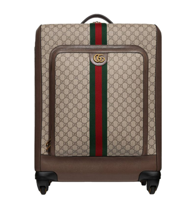 Shop Gucci Savoy Cabin Suitcase (64cm) In Brown