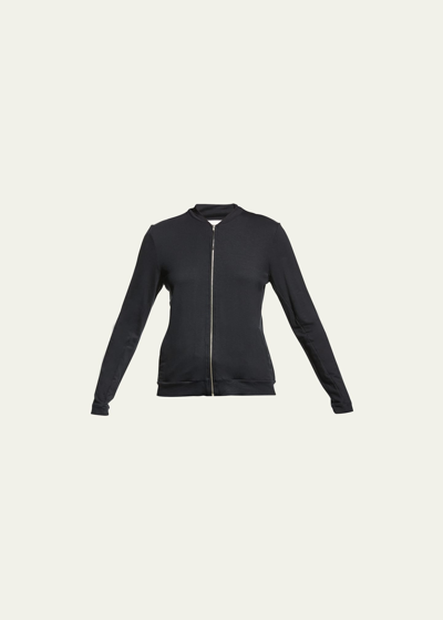 Shop Hanro Balance Zip-front Lounge Jacket In Black