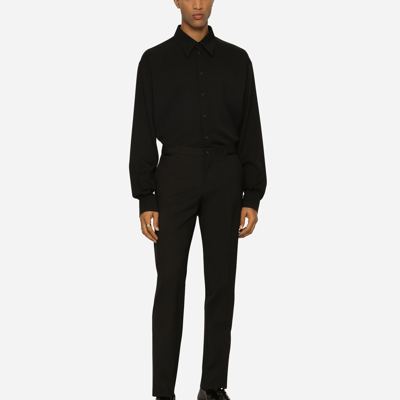 Dolce & Gabbana Straight-leg Tuxedo Trousers In Black