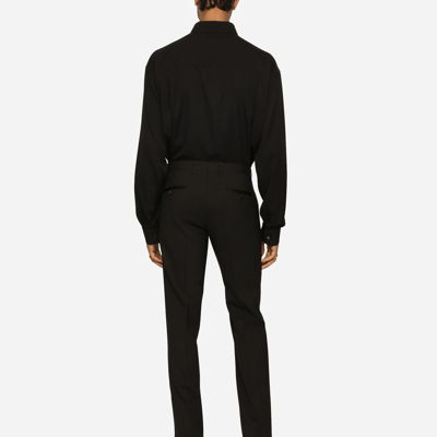 Dolce & Gabbana Straight-leg Tuxedo Trousers In Black
