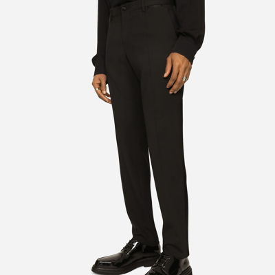 Dolce & Gabbana Straight-leg Tuxedo Trousers In Black