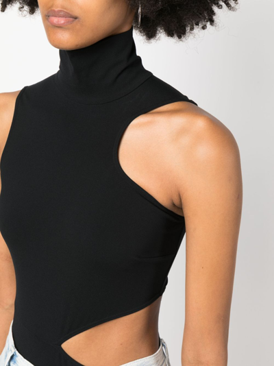 Shop Wolford High-neck Cut-out Body In Black