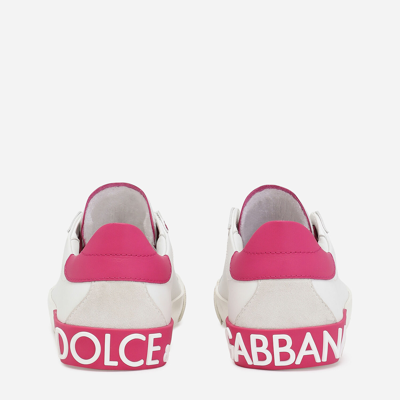 Shop Dolce & Gabbana Portofino Vintage Calfskin Sneakers In Multicolor