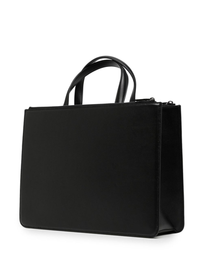 Shop Valentino V-logo Leather Briefcase In Black