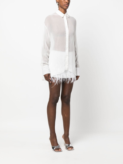 Shop Retroféte Irving Pearl-embellished Shirt In White