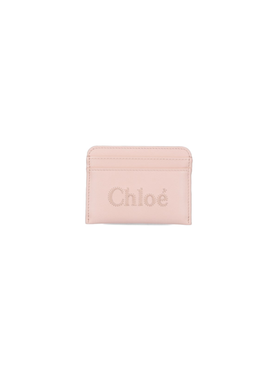 Shop Chloé "sense" Card Holder In Pink