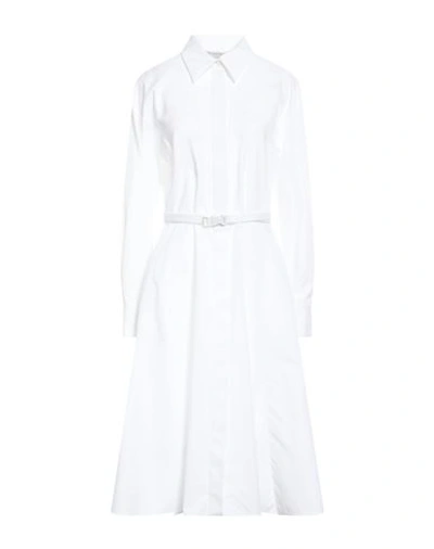 Shop Stella Mccartney Woman Midi Dress White Size 4-6 Cotton