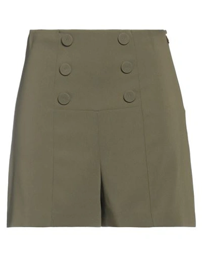 Shop Patrizia Pepe Woman Shorts & Bermuda Shorts Military Green Size 8 Polyester, Elastane