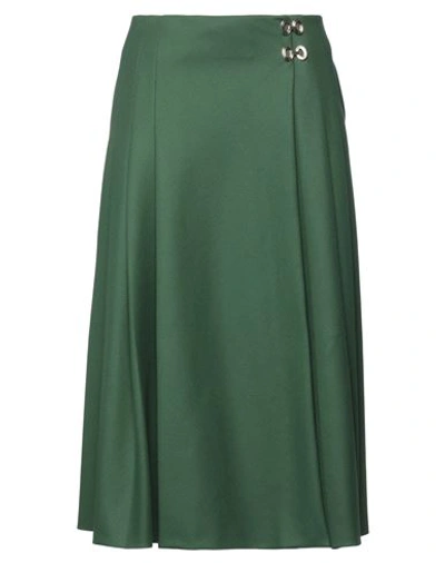 Shop Alberta Ferretti Woman Maxi Skirt Military Green Size 10 Virgin Wool, Polyamide