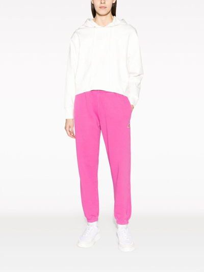 Shop Autry Embroidered-logo Cotton Track Pants In Rosa