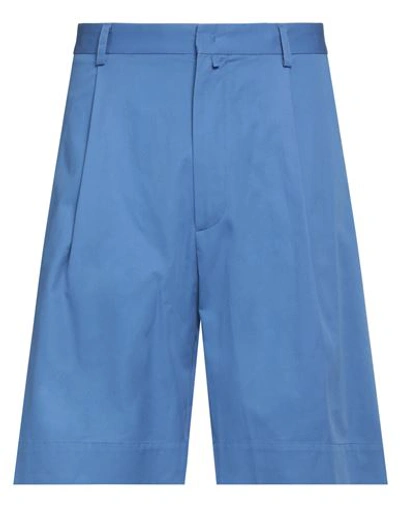 Shop Maison Flaneur Maison Flâneur Man Shorts & Bermuda Shorts Blue Size 32 Cotton