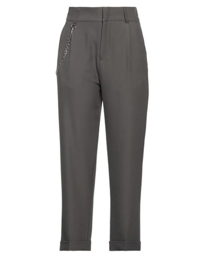 Shop High Woman Pants Lead Size 12 Polyester, Elastane In Grey
