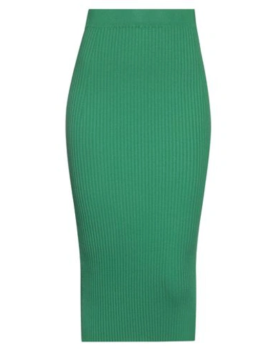 Vicolo Woman Midi Skirt Green Size Onesize Viscose, Polyester In Green