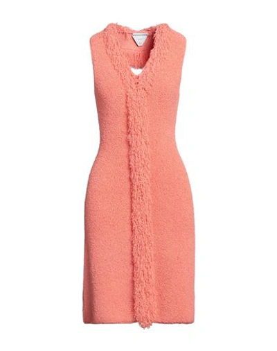 Shop Bottega Veneta Woman Mini Dress Coral Size M Viscose, Polyamide, Polyester In Red