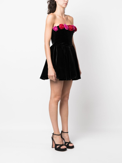 Shop The New Arrivals Ilkyaz Ozel Apiaf Floral-applique Dress In Black