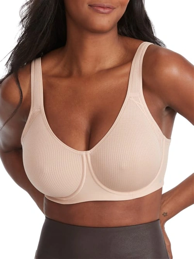 Shop Body Up Workout To Weekend Medium Impact Spacer Sports Bra In Tan