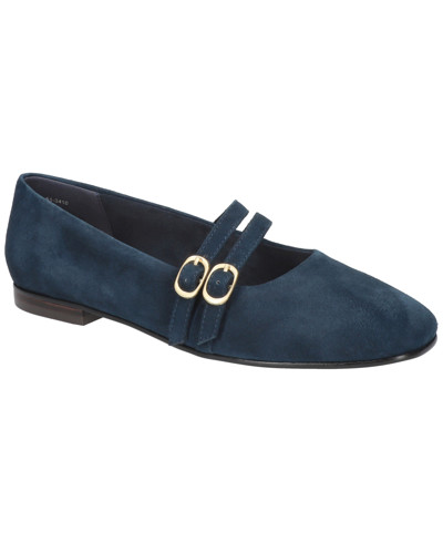 Shop Bella Vita Women's Davenport Mary Jane Flats In Navy Suede Leather