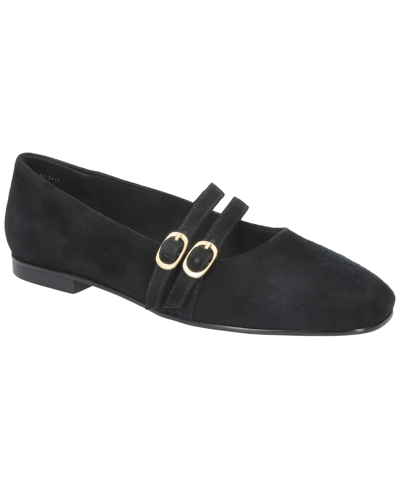 Bella Vita Davenport Womens Suede Mary Jane Loafers In Black Suede Leather