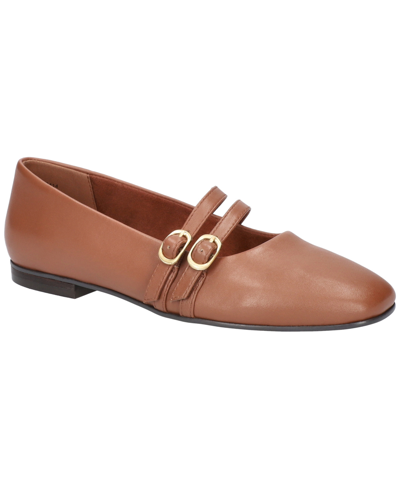 Bella Vita Davenport Womens Leather Square Toe Mary Janes In Dark Tan Leather