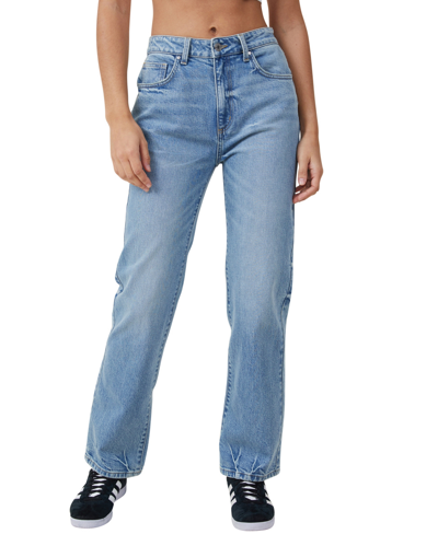 Shop Cotton On Women's Slim Straight Jeans In Surfers Blue