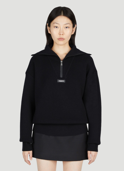 Shop Coperni Half-zip Boxy Sweater In Black