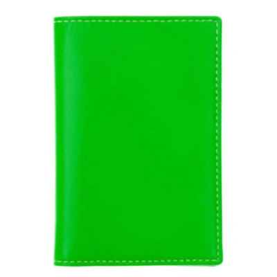 Shop Comme Des Garçons Leather Wallet Cdg Super Fluo (green Sa6400sf) In Multi