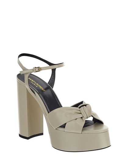 Shop Saint Laurent Bianca Platform Sandals In White