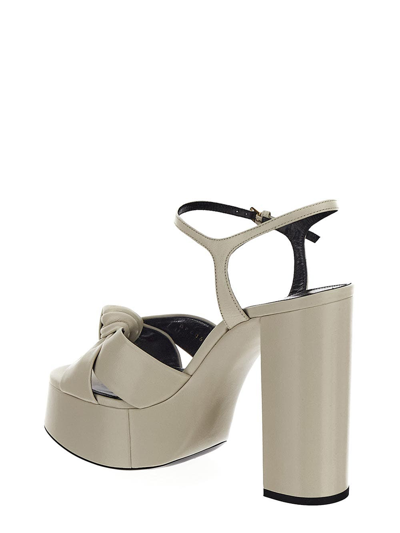 Shop Saint Laurent Bianca Platform Sandals In White