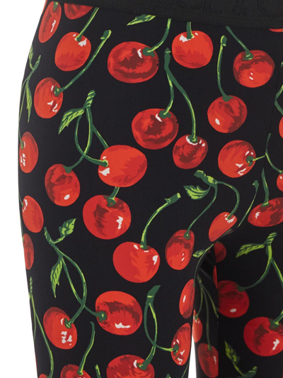 Shop Dolce & Gabbana Cherry Print Leggings In Black