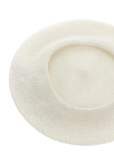 Shop Maison Margiela Wool Beret In White