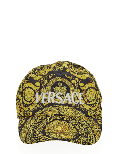Shop Versace Baroque Print Baseball Cap