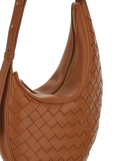 Shop Bottega Veneta Intrecciato Shoulder Bag In Brown