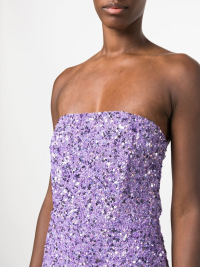 Shop Retroféte Heather Sequin-embellished Minidress In Purple