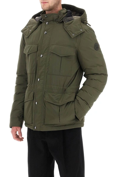 Shop Woolrich 'aleutian' Hooded Field Jacket In Brown