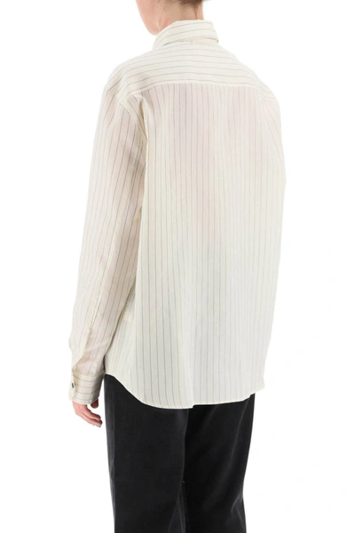 Shop Khaite 'argo' Virgin Wool And Silk Shirt In White