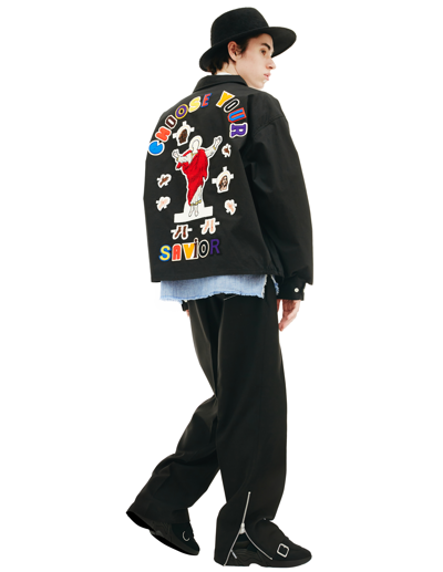 Shop Saint Michael Denim Tears X   Embroidered Jacket In Black