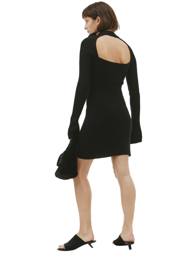 Blumarine Cut-out Wool Mini Dress In Black