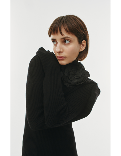 Shop Blumarine Wool Mini Dress In Black