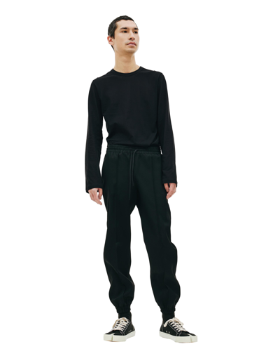 Shop Jil Sander Black Wool Sweatpants