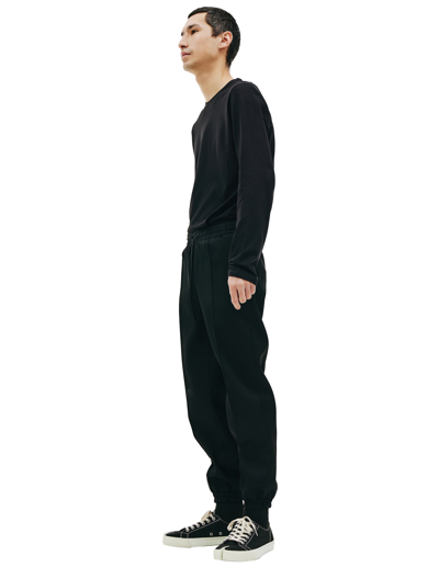 Shop Jil Sander Black Wool Sweatpants