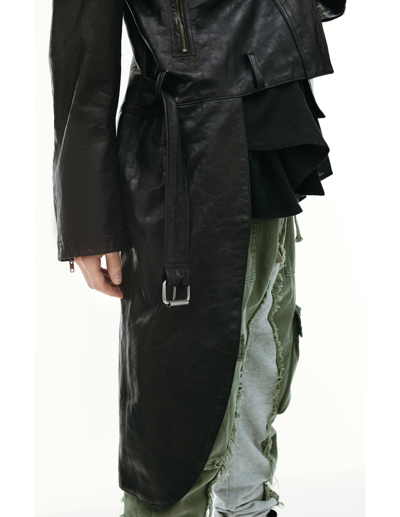 Shop Greg Lauren Black Leather Coat