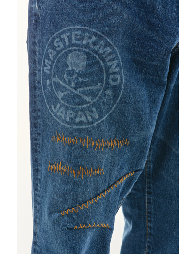 Shop Mastermind Japan Tapered Indigo Jeans In Blue