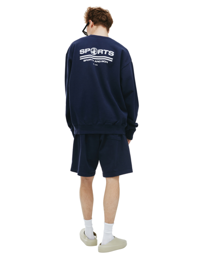 Shop Sporty And Rich Sports Sweatshirt In Navy Blue