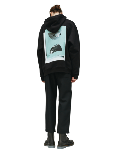 Shop Oamc Whirl Cotton Hoodie In Black