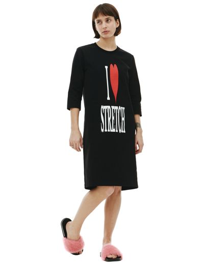 Shop Doublet 'i Love Stretch' Long T-shirt In Black
