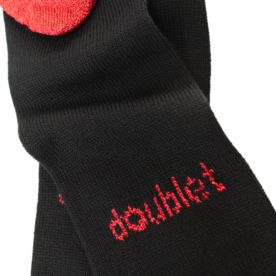 Shop Doublet Red Heart Heel Black Socks